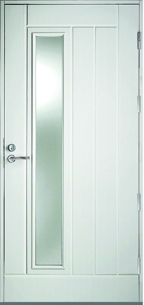 UOL12 (L12T1023WR) Thermo KASKI со стеклом, Белая NCS S 0502-Y, 10*23, ПРАВАЯ, замок  8765