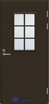 Теплая финская входная дверь SWEDOOR by Jeld-Wen Function F1848 W71 коричневая (цвет NCS S 8005-Y20R) с замком LC200
