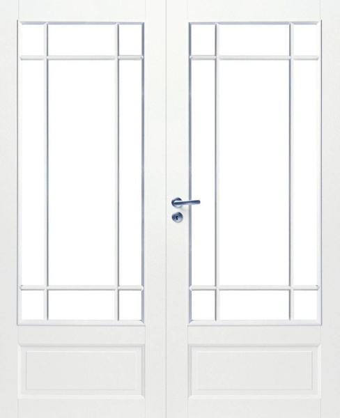 Дверь белая массивная SWEDOOR by Jeld-Wen Craft 130, двустворчатая, M15(705+715)х21, Правая, Белый NCS S 0502-Y