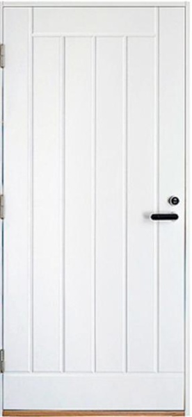 Дверь входная Kaski VO2X, белая + VAL565SETC (Ручка и цилиндр в комплекте), 10*21, левое