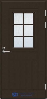 Теплая входная дверь SWEDOOR by Jeld-Wen Function F1848 W71 коричневая (цвет NCS S 8005-Y20R) с замком LC200 фотография